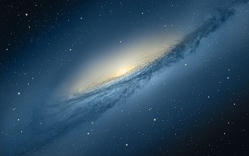Milchstraße digitale Tapete, Raum, Sterne, Apfel, Galaxie, Mac OS, Berglöwe, HD-Hintergrundbild HD wallpaper
