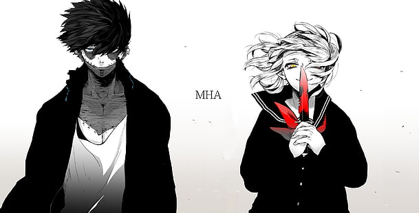 boku no hero academia, dabi, toga himiko, black and white, Anime, วอลล์เปเปอร์ HD HD wallpaper