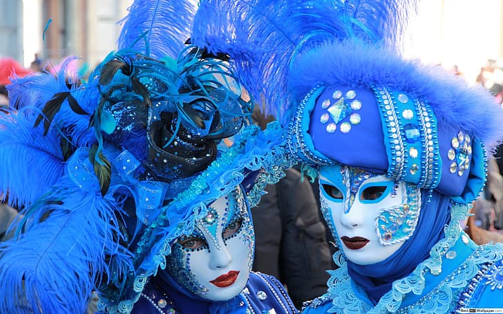 karnevaler, venetianska masker, HD tapet