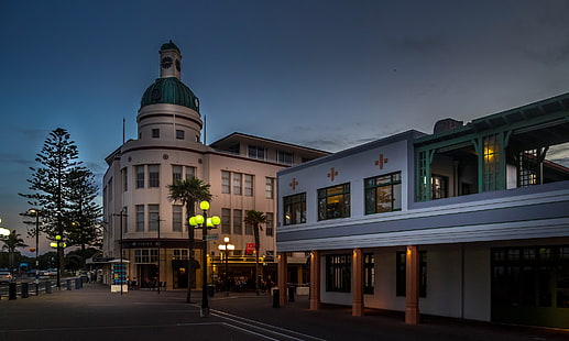 światła, ulica, dom, Nowa Zelandia, Napier, Tapety HD HD wallpaper