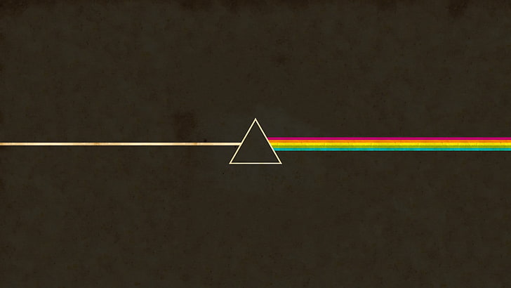 Плакат на албума Pink Floyd Dark Side of the Moon, Pink Floyd, дигитално изкуство, триъгълник, музика, HD тапет