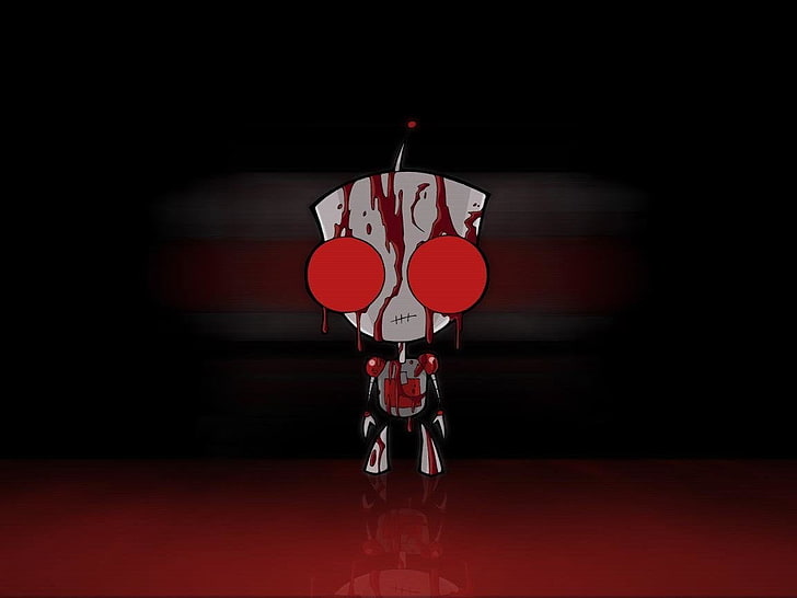 Illustrazione sanguinosa del robot, Serie TV, Invader Zim, Gir (Invader Zim), Sfondo HD