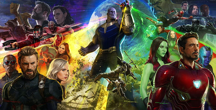 Wanda Maximoff, Spiderman, Hawkeye, 8k, Captain America, Avengers: Infinity War, Iron Man, art, HD wallpaper