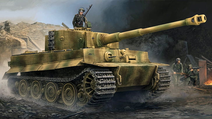 Tiger ، Wehrmacht ، Panzerkampfwagen VI ، الدبابة الثقيلة الألمانية ، Pz.VI Ausf E، خلفية HD
