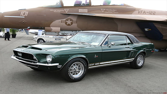 зеленый классический Ford Mustang Shelby купе, суперкар, Ford Mustang, HD обои HD wallpaper