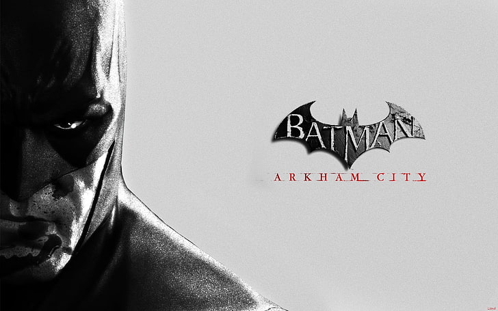 Batman arkham city, Character, Face, Look, Mask, Blood, Bat, Black and white, HD wallpaper