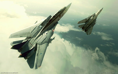 f 14 tomcat grumman f 14 tomcat pesawat terbang video game ace combat 5 the unsung war, Wallpaper HD HD wallpaper
