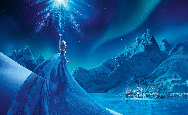Elsa - Congelado, ilustração da rainha Elsa, Desenhos animados, Outros, congelado, elsa, filmes, rainha da neve, HD papel de parede