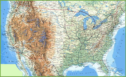 アメリカの地図、 HDデスクトップの壁紙 HD wallpaper