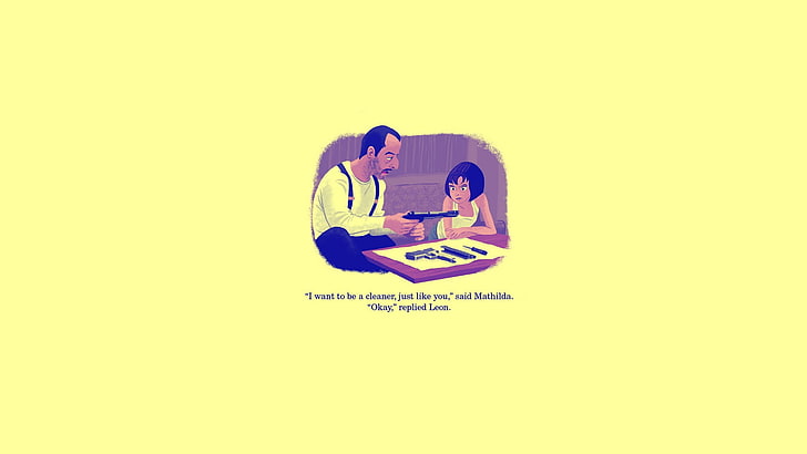 man sitting beside girl illustration, cartoon, HD wallpaper