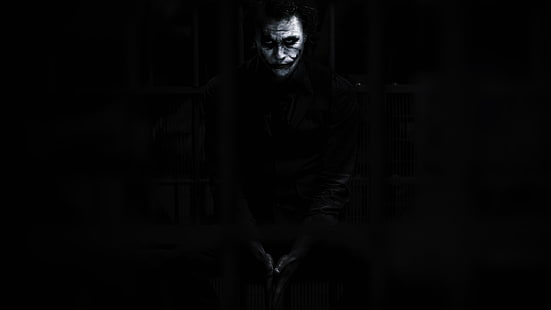 The Joker fondo de pantalla, Joker, Batman, noir, Heath Ledger, The Dark Knight, películas, Fondo de pantalla HD HD wallpaper