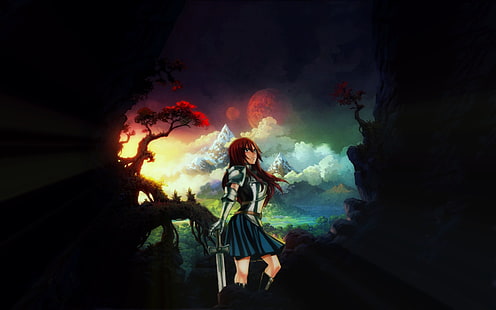 Erza Scarlet, anime, Fairy Tail, Scarlet Erza, Tapety HD HD wallpaper