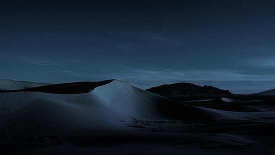 macOS Mojave, กลางคืน, เนินทราย, 4K, วอลล์เปเปอร์ HD HD wallpaper