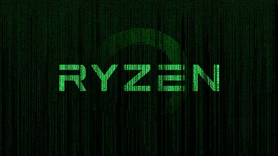  AMD, RYZEN, The Matrix, zen, green, HD wallpaper HD wallpaper
