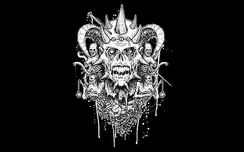 Тапет Baphomet, тъмно, окултно, демон, зло, ужас, сатана, сатанин, череп, HD тапет HD wallpaper