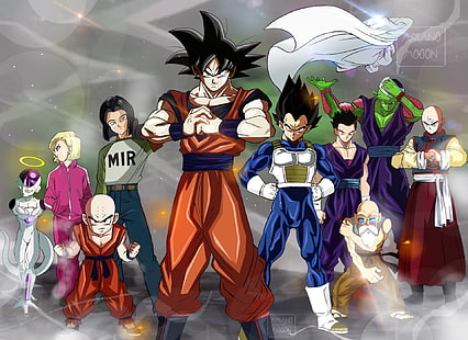 วอลล์เปเปอร์ดิจิทัล Dragon Ball, Dragon Ball, Dragon Ball Super, Android 17 (ดราก้อนบอล), Android 18 (ดราก้อนบอล), อะนิเมะ, Frieza (ดราก้อนบอล), Gohan (ดราก้อนบอล), Goku, Krillin (ดราก้อนบอล), Master Roshi (Dragon Ball), Piccolo (ดราก้อนบอล), Tien Shinhan (Dragon Ball), Vegeta (ดราก้อนบอล), วอลล์เปเปอร์ HD HD wallpaper