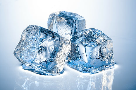 Кубики льда, капли воды, таяние, градиент, ясность, кубики льда, капли воды, таяние, градиент, прозрачность, HD обои HD wallpaper