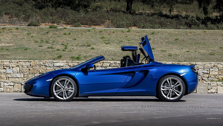 McLaren MC4-12C, McLaren, auto blu, veicolo, auto, Sfondo HD