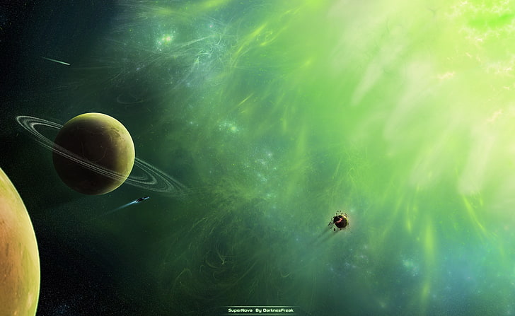 Green Supernova, planets wallpaper, Space, Green, Supernova, HD wallpaper