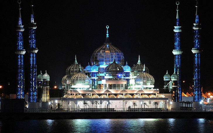 المساجد ، المسجد الكريستالي ، ماليزيا ، مسجد، خلفية HD