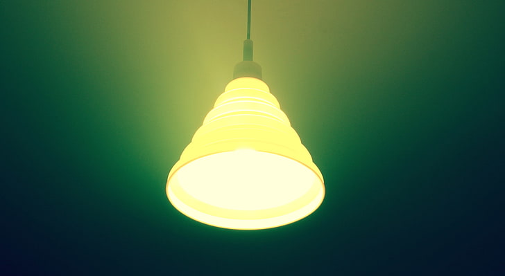 lamp, photography, graphic design, interior design, light bulb, green, simple, HD wallpaper