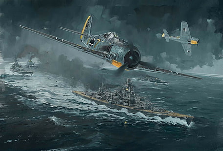 طائرة عسكرية ، طائرة ، Luftwaffe ، fw 190 ، ألمانيا ، سفينة حربية ، طائرة ، عسكرية ، الحرب العالمية الثانية ، Focke-Wulf، خلفية HD HD wallpaper
