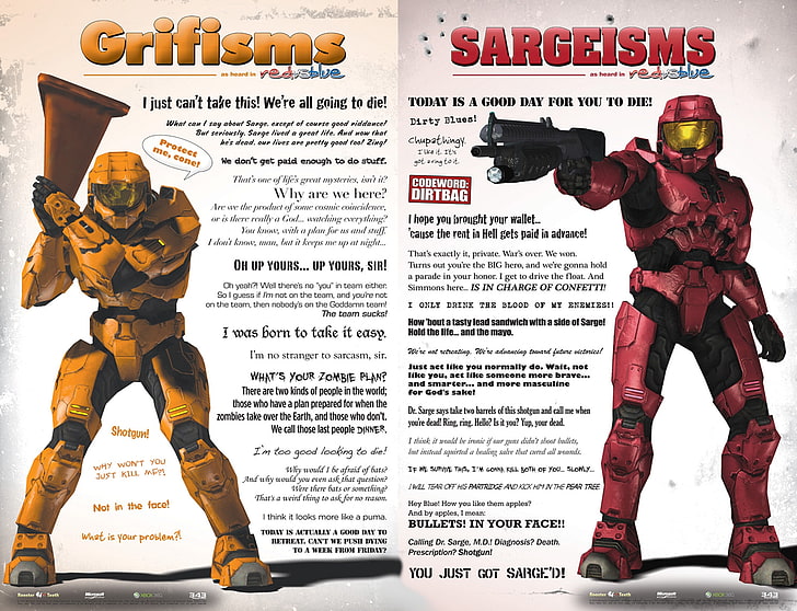 dois personagens de videogame, Red vs. Blue, HD papel de parede