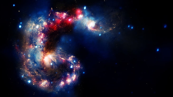 Qb 1920x1080スペース銀河hdアートを衝突するアンテナ銀河 Hd