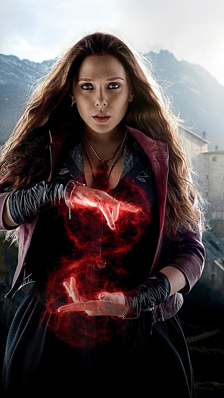 Avengers: Zaman Ultron, Penyihir Scarlet, The Avengers, Elizabeth Olsen, Wallpaper HD, wallpaper seluler
