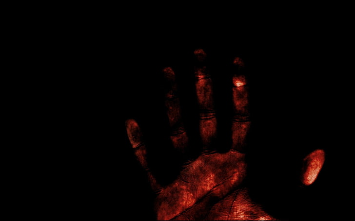 rotes und schwarzes Blumentextil, Hände, HD-Hintergrundbild