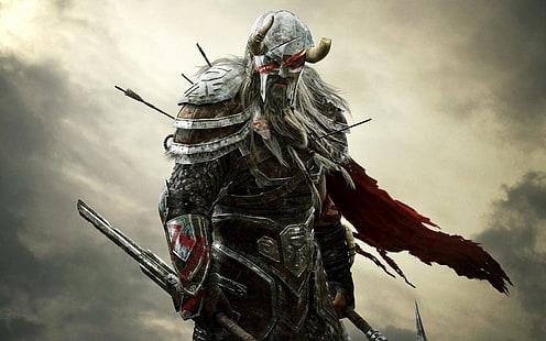 Fondo de pantalla de Nord Elder Scrolls, videojuegos, The Elder Scrolls Online, The Elder Scrolls, arte de fantasía, guerrero, Fondo de pantalla HD HD wallpaper