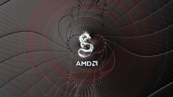 AMD ، الشعار ، التنين ، الرسومات ، التكنولوجيا، خلفية HD HD wallpaper