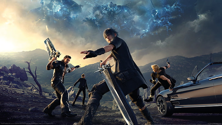 رجل يحمل خلفية السيف ، Final Fantasy XV ، Gamer ، Ignis ، Noctis ، Prompto ، Gladiolus ، Final Fantasy، خلفية HD