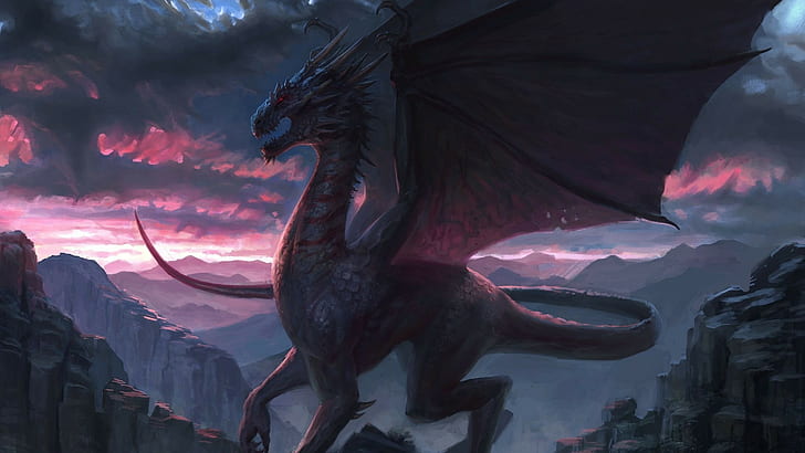 dragon, art fantastique, artwork, Fond d'écran HD