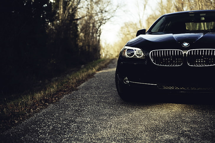 black BMW car, photo, Desktop, cars, auto, Bmw, wallpapers, cars walls, wallpapers auto, Photography, The view from the front, HD wallpaper