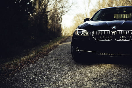 czarny samochód BMW, zdjęcie, pulpit, samochody, auto, BMW, tapety, ściany auta, tapety auto, fotografia, widok z przodu, Tapety HD HD wallpaper