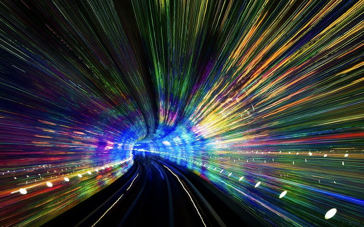 Цветной Туннель, абстрактный, цветной, фото, туннель, 3d и абстрактный, HD обои