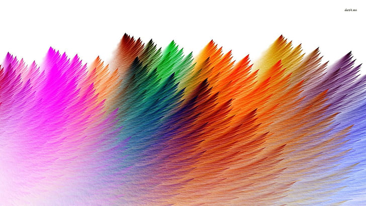 ╭ ♥ ╯ ♫ Plumas de arco iris ♫ ╭ ♥ ╯, encantador, brillante, lindo, otro, abstracto, plumas de arco iris, pájaros, maravilloso, colorido, asombroso, dulce, Fondo de pantalla HD