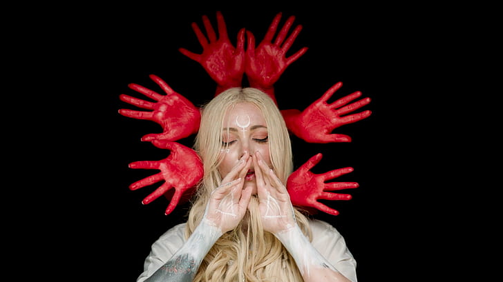 Maria Brink, In This Moment (Band), hands, HD wallpaper