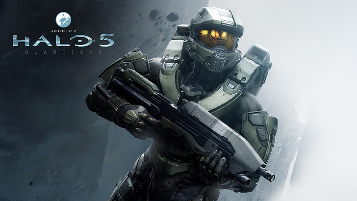 Halo 5, espartanos, jefe maestro, ametralladora, Fondo de pantalla HD