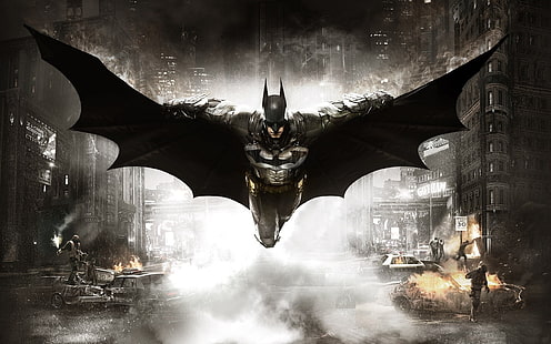 Sfondo di Batman, Batman: Arkham Knight, Rocksteady Studios, videogiochi, Batman, DC Comics, Sfondo HD HD wallpaper