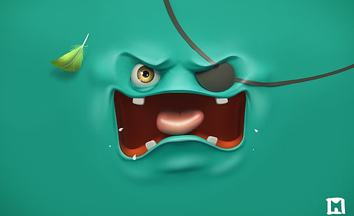 Angry, pirate cartoon character wallpaper, Funny, monster, angry, mad, HD wallpaper HD wallpaper