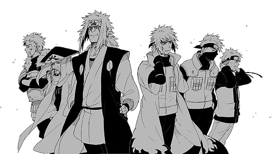 Anime, Naruto, Jiraiya (Naruto), Kakashi Hatake, Minato Namikaze, Naruto Uzumaki, HD papel de parede HD wallpaper