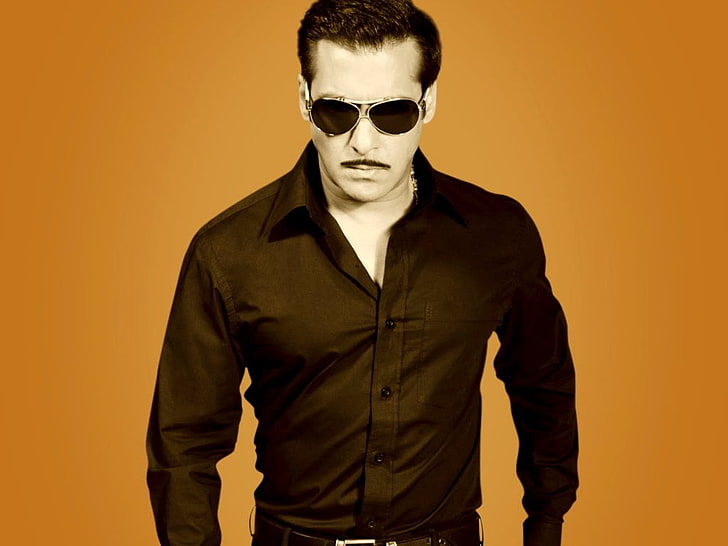 Salman khan In Black Shirt, men's black dress shirt, Male Celebrities, Salman Khan, bollywood, actor, HD wallpaper