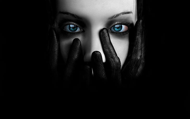 Dunkle Gotik, schwarze Handschuhe des Menschen, dunkle, gotische Fantasiemädchen, HD-Hintergrundbild