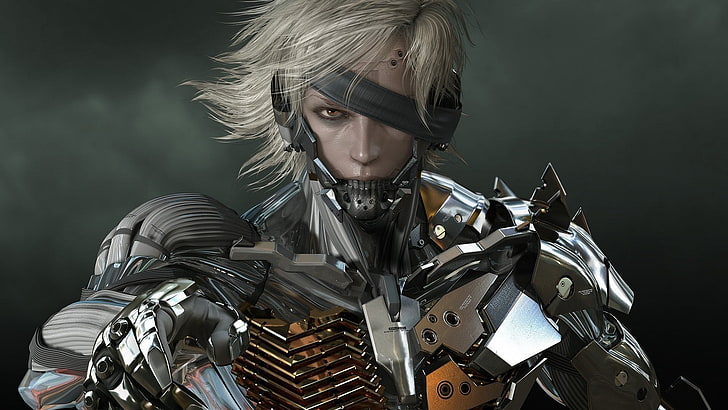 Metal Gear Revengeance dijital duvar kağıdı, Metal Gear Rising: Revengeance, Raiden, video oyunları, sanat eseri, kılmak, zırh, HD masaüstü duvar kağıdı