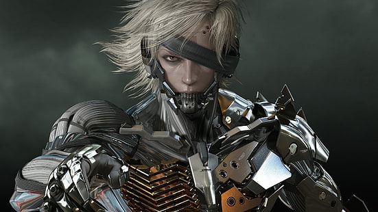 Metal Gear Revengeance digital wallpaper, Metal Gear Rising: Revengeance, Raiden, video games, artwork, render, armor, HD wallpaper HD wallpaper