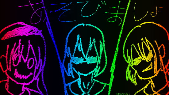 Asobi Asobase, Olivia (Asobi Asobase), Kasumi Nomura (Asobi Asobase), Hanako Honda (Asobi Asobase), animeflickor, HD tapet HD wallpaper
