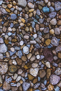 Kieselsteine ​​in verschiedenen Farben, Steine, Meer, Kieselsteine, Formen, HD-Hintergrundbild HD wallpaper