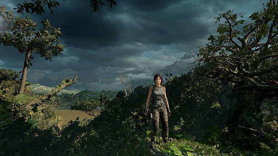 Shadow of the Tomb Raider, Лара Крофт, PlayStation 4, видео игри, HD тапет HD wallpaper